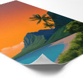 Poster Plage de coucher de soleil tropical - Art de monta (Coin)