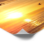 Poster Plage de Floride coucher de soleil avec oiseaux (Coin)
