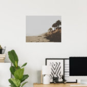 Poster Plage de Foggy tonique Chaleureuse avec Palmiers (Bureau à domicile)