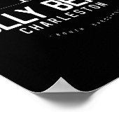 Poster Plage de Folly Beach Caroline du Sud Surf (Coin)