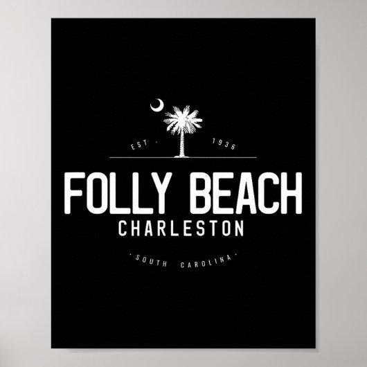 Poster Plage de Folly Beach Caroline du Sud Surf (Devant)