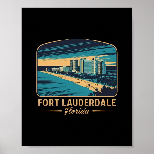 Poster Plage de Fort Lauderdale Floride (Devant)
