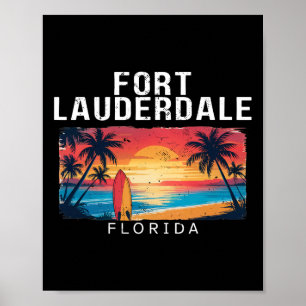 Poster Plage de Fort Lauderdale Floride Hommes Femmes Sur