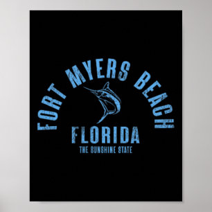 Poster Plage de Fort Myers Floride Fl Rétro Vintage Fr
