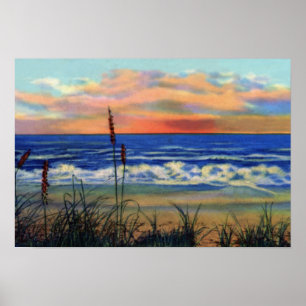 Poster Plage de Fort Pierce la Floride au lever de soleil