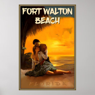 Poster Plage de Fort Walton Beach Comté d'Okaloosa Florid