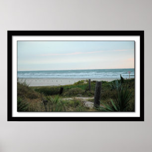 Poster Plage de Galveston près de coucher du soleil
