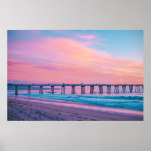 POSTER PLAGE DE HERMOSA, LA CALIFORNIE, ETATS-UNIS