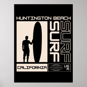 Poster Plage de Huntington Beach Californie États-Unis Su