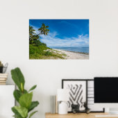 Poster Plage de Kolovai bordée de palmiers (Bureau à domicile)
