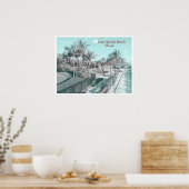 POSTER PLAGE DE LAKE WORACH - PALM BEACH FLORIDA (Cuisine)