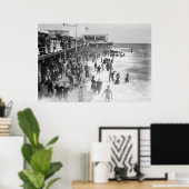 POSTER PLAGE DE L'ASBURY PARK DE NEW JERSEY 1908 (Bureau à domicile)