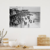 POSTER PLAGE DE L'ASBURY PARK DE NEW JERSEY 1908 (Cuisine)