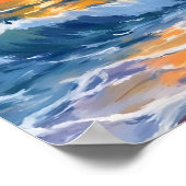 Poster Plage de l'heure dorée Coucher de soleil sur la cô (Coin)