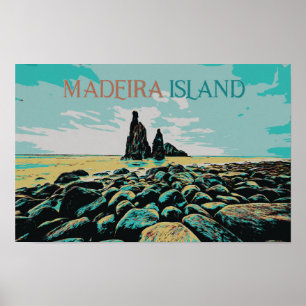 Poster Plage de Madeira Island ribeira da Janela, Portuga