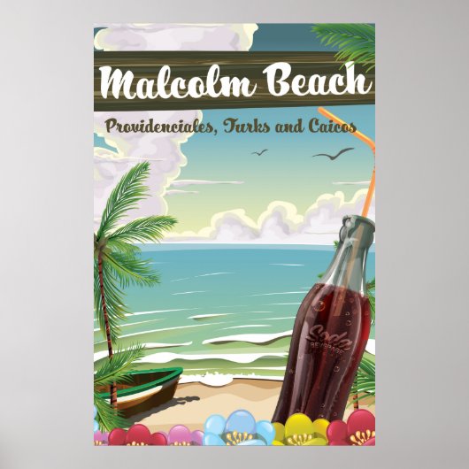 Poster Plage de Malcolm, Providenciales, Îles Turques-et- (Devant)