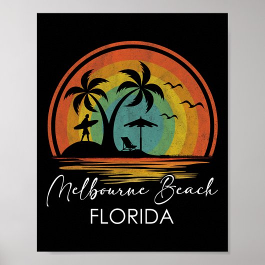 Poster Plage de Melbourne Floride Vacances d'été Tropical (Devant)