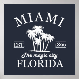 Poster Plage de Miami City en Floride