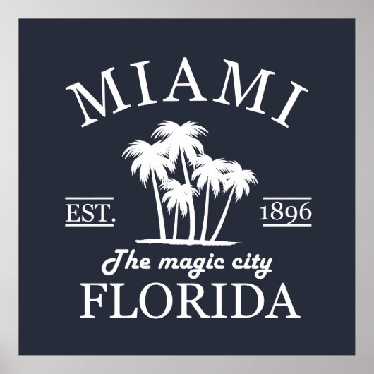 Poster Plage de Miami City en Floride (Devant)