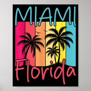 Poster Plage de Miami Floride Coucher de soleil tropical