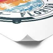 Poster Plage de Miami Floride Vacances d'été Coucher de s (Coin)