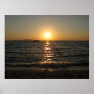 Poster Plage de Naklua au coucher du soleil .. Pattaya, C