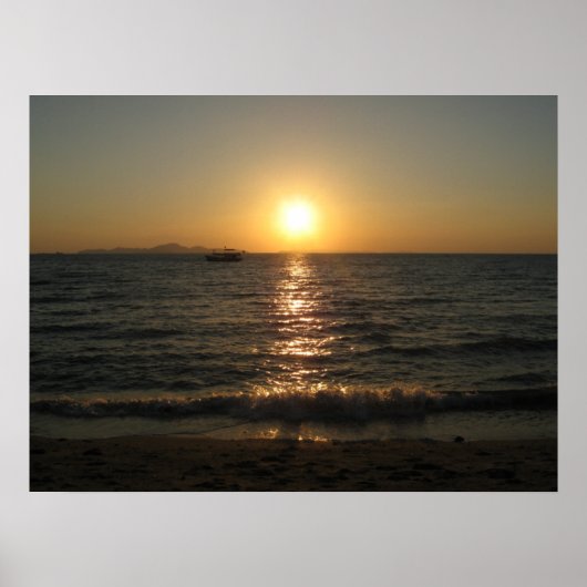 Poster Plage de Naklua au coucher du soleil .. Pattaya, C (Devant)