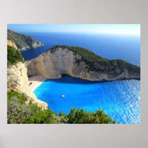 Poster Plage de Navagio, Zakynthos, Grèce