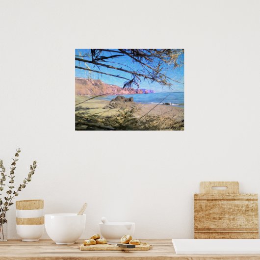 Poster Plage de Nerja. (Cuisine)