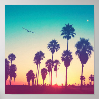 Poster Plage de père Noël Monica