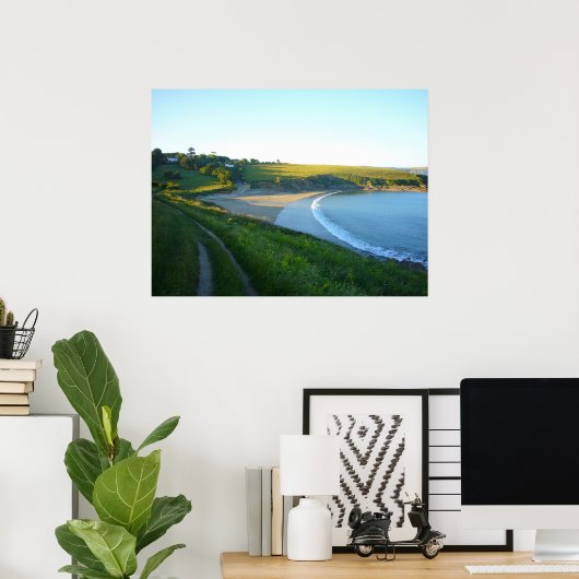 Poster Plage de Porthcurnick (Bureau à domicile)