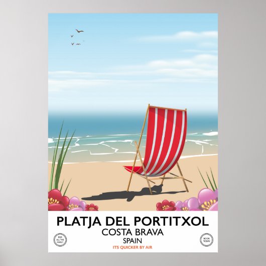 Poster Plage de Portitxol, Costa Brava, Espagne (Devant)