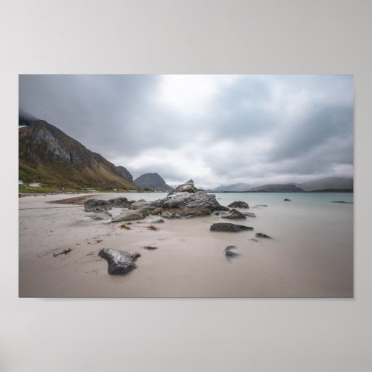 Poster Plage de Ramberg Lofoten (Devant)