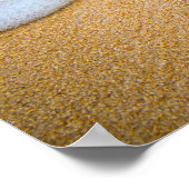 Poster Plage de sable avec Surf en mousse (Coin)