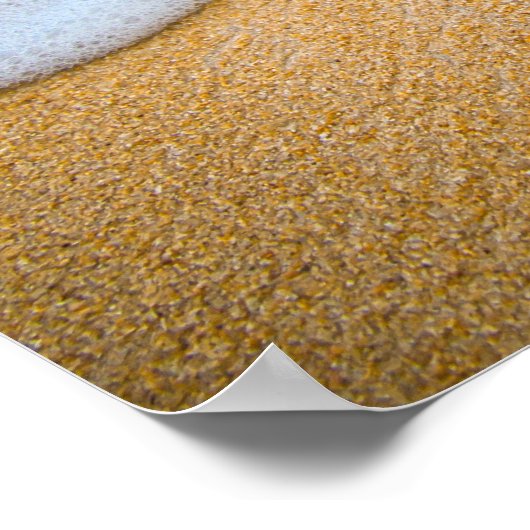 Poster Plage de sable avec Surf en mousse (Coin)