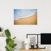 Poster Plage de sable avec Surf en mousse (Bureau à domicile)