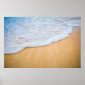 Poster Plage de sable avec Surf en mousse (Devant)