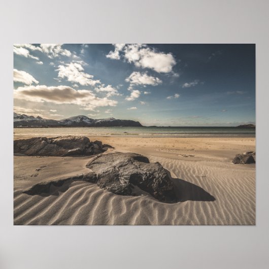 Poster Plage de sable de Lofoten (Devant)