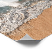 Poster Plage de sable de mer bleu soleil blanc (Coin)