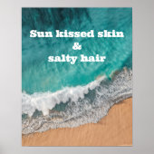 Poster Plage de sable de mer bleu soleil blanc (Devant)
