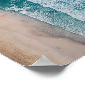 Poster Plage de sable des vagues de l'océan bleu (Coin)