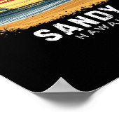 Poster Plage de sable Hawaii Planche de surf Plage (Coin)