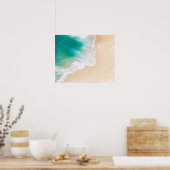 Poster Plage de sable tropical - Vagues - Vue sur drone P (Cuisine)