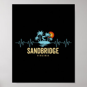 Poster Plage de Sandbridge Virginie Battement de cœur 80s