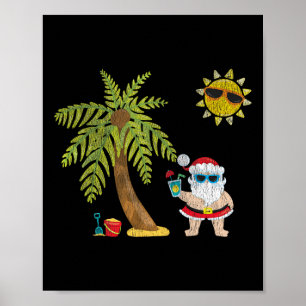 Poster Plage de Santa Noël tropical de juillet sous les p