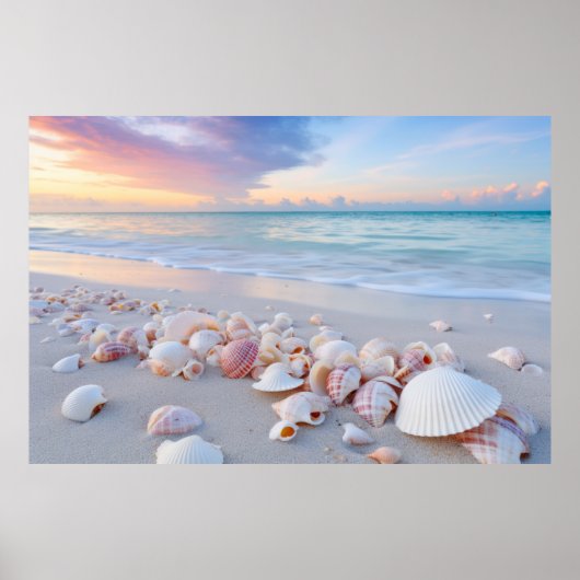 Poster Plage de Seashell Nature paisible (Devant)