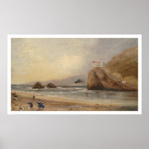 Poster Plage de SF, roche de joint, et Chambre de falaise
