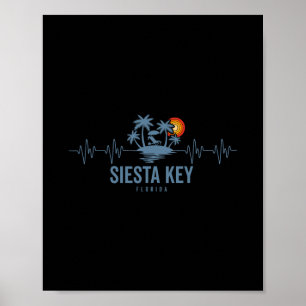 Poster Plage de Siesta Key Floride Vintage 80s Coucher de