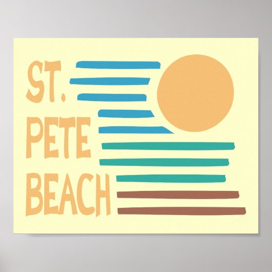 Poster Plage de St. Pete Floride coucher de soleil géomét (Devant)
