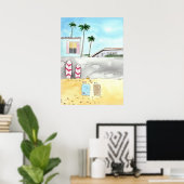 Poster Plage de surf à San Diego (Bureau à domicile)